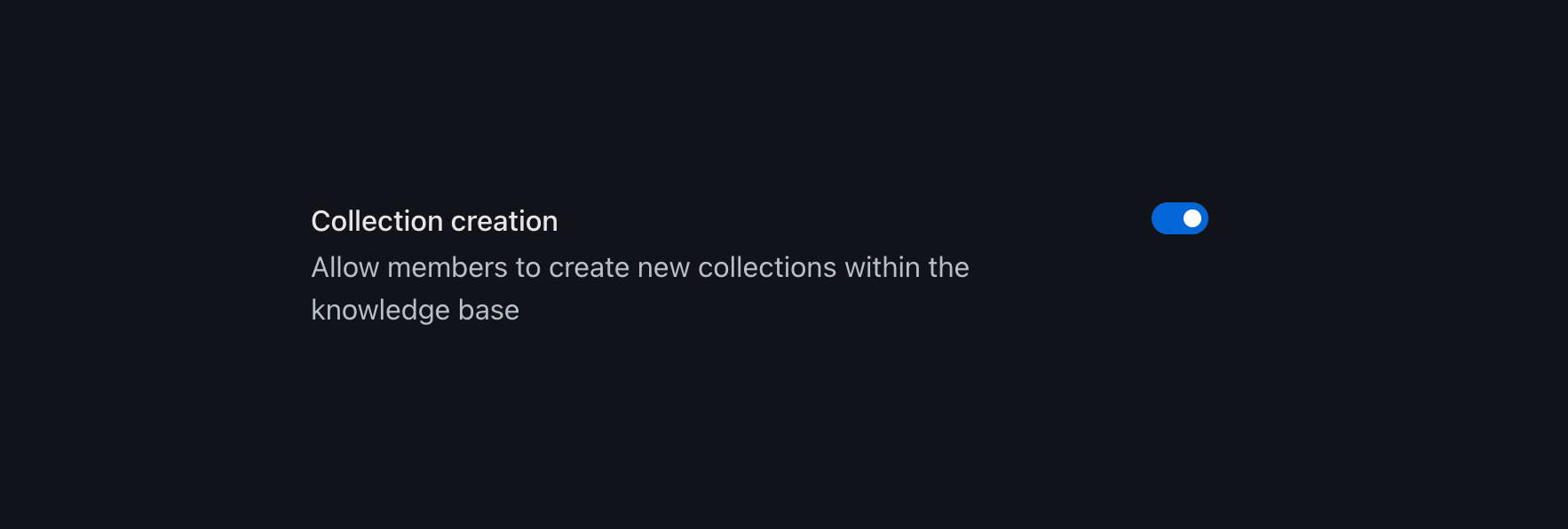 Disable collection setting