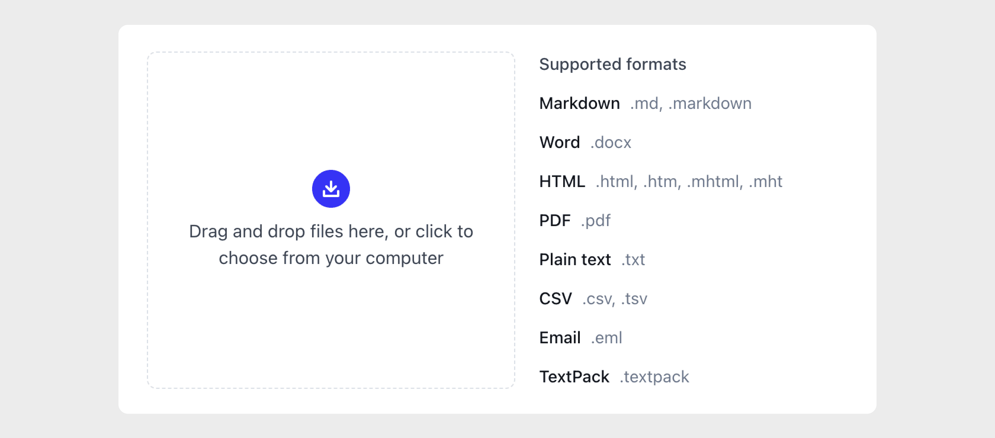 Import documents
