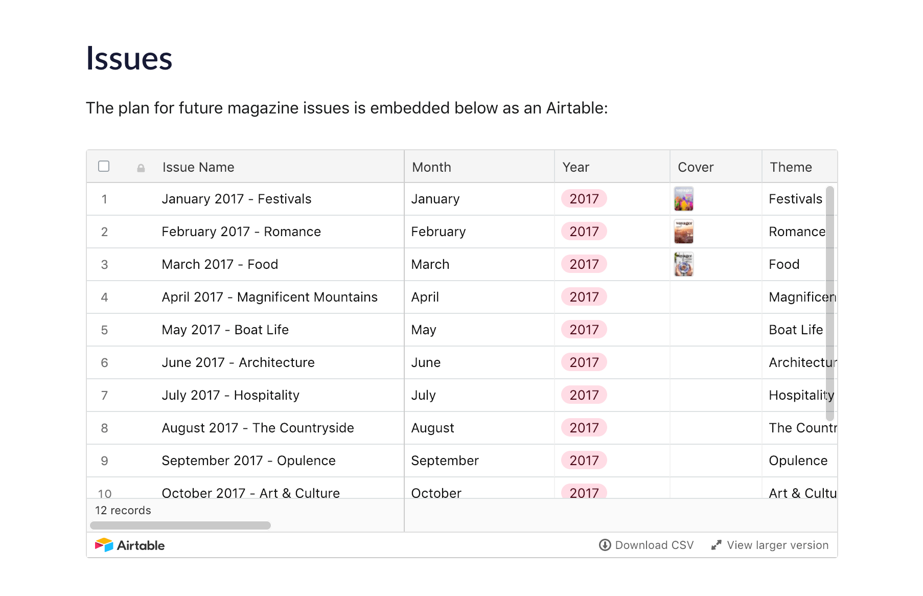 Airtable Outline Integration