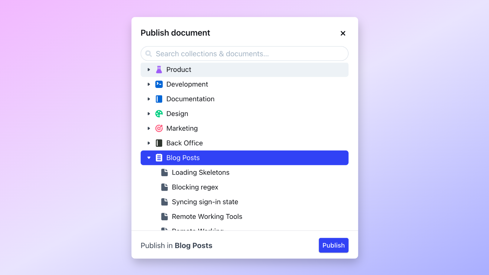 Publish a document